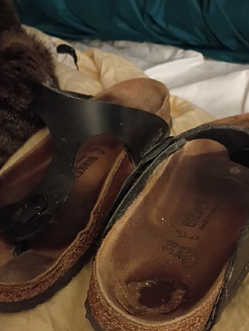Birkenstock Black Leather Thong Sandals